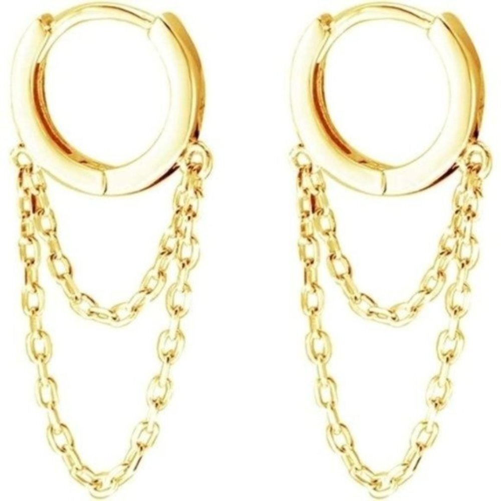 Gold Punk Dangle Earrings